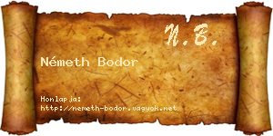 Németh Bodor névjegykártya